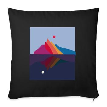 Day and Night Mountain Landscape Mountain Sunrise - Sofa pillowcase 17,3'' x 17,3'' (45 x 45 cm) - black - Front