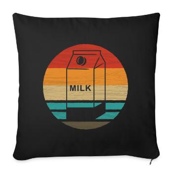 Milchkarton Retro Style Vintage - Sofakissenbezug 45 x 45 cm - Schwarz - Vorne