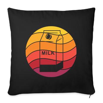Milchkarton Retro Style Vintage - Sofakissenbezug 45 x 45 cm - Schwarz - Vorne