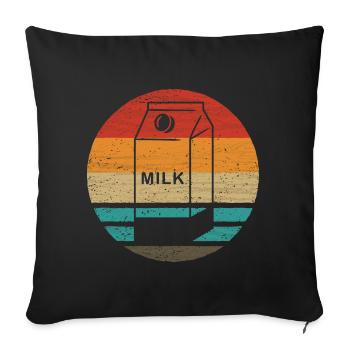 Milchkarton Retro Style Vintage - Sofakissenbezug 45 x 45 cm - Schwarz - Vorne