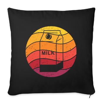 Milchkarton Retro Style Vintage - Sofakissenbezug 45 x 45 cm - Schwarz - Vorne