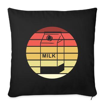 Milk Carton Retro Style Vintage - Sofa pillowcase 17,3'' x 17,3'' (45 x 45 cm) - black - Front
