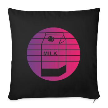 Milchkarton Retro Style Vintage - Sofakissenbezug 45 x 45 cm - Schwarz - Vorne