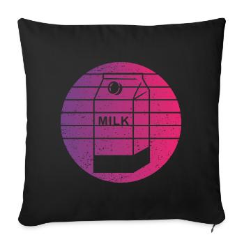 Milk Carton Retro Style Vintage - Sofa pillowcase 17,3'' x 17,3'' (45 x 45 cm) - black - Front