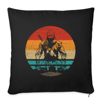 Ninja Retro Style Vintage - Sofa pillowcase 17,3'' x 17,3'' (45 x 45 cm) - black - Front