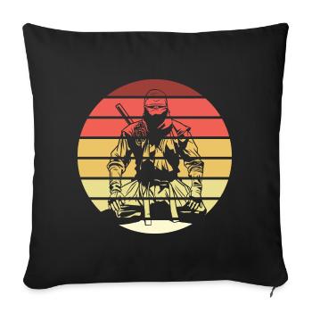 Ninja Retro Style Vintage - Sofa pillowcase 17,3'' x 17,3'' (45 x 45 cm) - black - Front