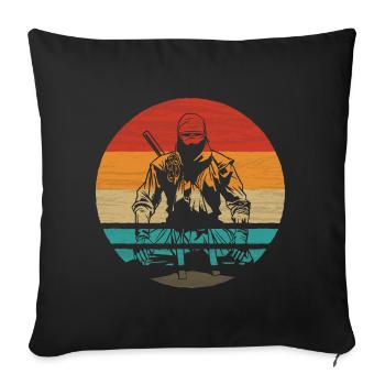 Ninja Retro Style Vintage - Sofa pillowcase 17,3'' x 17,3'' (45 x 45 cm) - black - Front