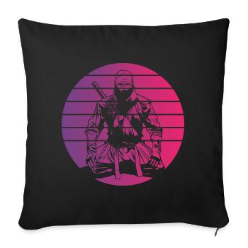 Ninja Retro Style Vintage - Sofa pillowcase 17,3'' x 17,3'' (45 x 45 cm) - black - Front