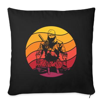 Ninja Retro Style Vintage - Sofa pillowcase 17,3'' x 17,3'' (45 x 45 cm) - black - Front