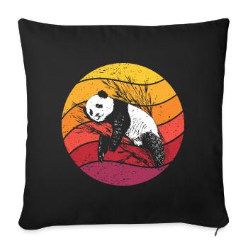 Panda Retro Style Vintage - Housse de coussin décorative 45 x 45 cm - noir - Devant