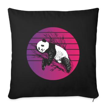 Panda Retro Style Vintage - Housse de coussin décorative 45 x 45 cm - noir - Devant