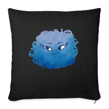Little Pelota Monster n°7 – blue - Sofa pillowcase 17,3'' x 17,3'' (45 x 45 cm) - black - Front
