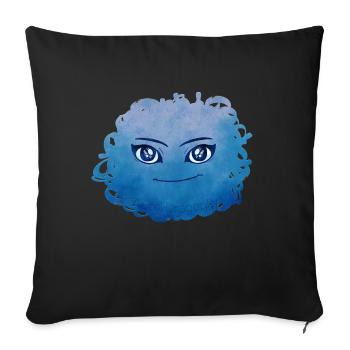 Little Pelota Monster n°11 – blue - Sofa pillowcase 17,3'' x 17,3'' (45 x 45 cm) - black - Front