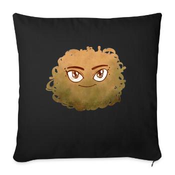 Petit Monstre pelote n°6 – jaune - Housse de coussin décorative 45 x 45 cm - noir - Devant