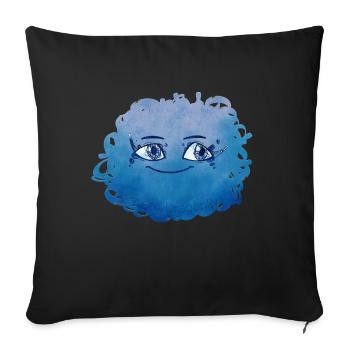 Little Pelota Monster n°5 – blue - Sofa pillowcase 17,3'' x 17,3'' (45 x 45 cm) - black - Front