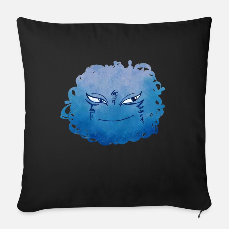 Little Pelota Monster n°9 – blau - Sofakissenbezug 45 x 45 cm - Schwarz