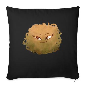Petit Monstre pelote n°7 – jaune - Housse de coussin décorative 45 x 45 cm - noir - Devant