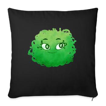 Little Pelota Monster n°3 – green - Sofa pillowcase 17,3'' x 17,3'' (45 x 45 cm) - black - Front