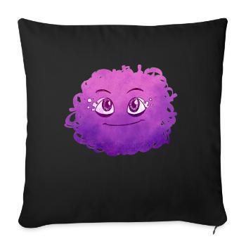 Little Pelota Monster n°8 – pink - Sofa pillowcase 17,3'' x 17,3'' (45 x 45 cm) - black - Front