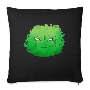 Little Pelota Monster n°9 – green - Sofa pillowcase 17,3'' x 17,3'' (45 x 45 cm) - black - Front