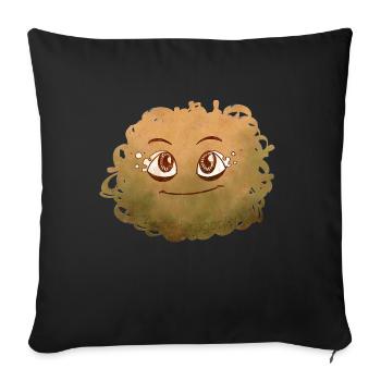 Little Pelota Monster n°8 – yellow - Sofa pillowcase 17,3'' x 17,3'' (45 x 45 cm) - black - Front