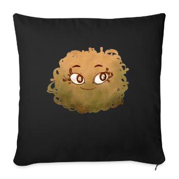 Little Pelota Monster n°3 – yellow - Sofa pillowcase 17,3'' x 17,3'' (45 x 45 cm) - black - Front