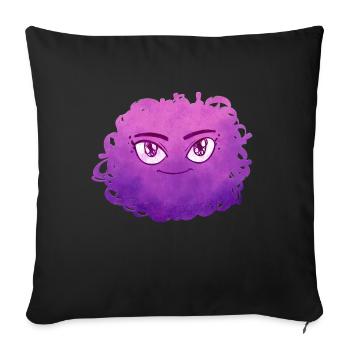 Little Pelota Monster n°6 – pink - Sofa pillowcase 17,3'' x 17,3'' (45 x 45 cm) - black - Front