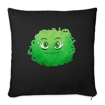 Little Pelota Monster n°8 – green - Sofa pillowcase 17,3'' x 17,3'' (45 x 45 cm) - black - Front