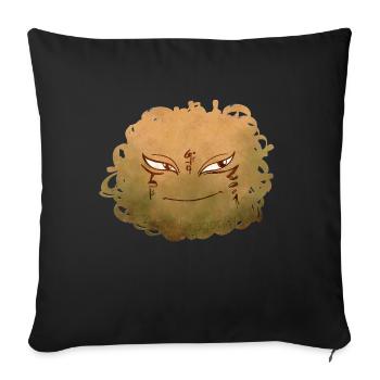 Little Pelota Monster n°9 – yellow - Sofa pillowcase 17,3'' x 17,3'' (45 x 45 cm) - black - Front