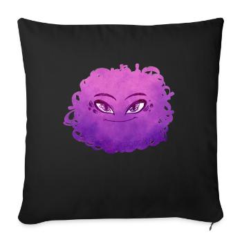 Little Pelota Monster n°10 – pink - Sofa pillowcase 17,3'' x 17,3'' (45 x 45 cm) - black - Front