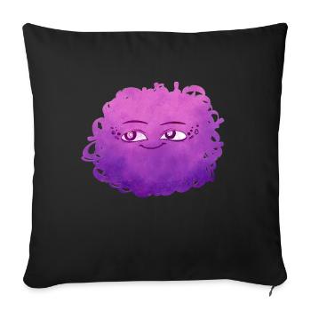 Little Pelota Monster n°4 – pink - Sofa pillowcase 17,3'' x 17,3'' (45 x 45 cm) - black - Front