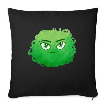Little Pelota Monster n°6 – green - Sofa pillowcase 17,3'' x 17,3'' (45 x 45 cm) - black - Front