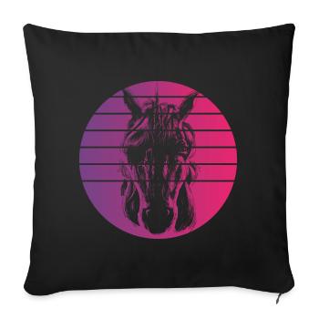 Einhorn Retro Style Vintage - Sofakissenbezug 45 x 45 cm - Schwarz - Vorne