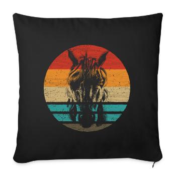 Einhorn Retro Style Vintage - Sofakissenbezug 45 x 45 cm - Schwarz - Vorne