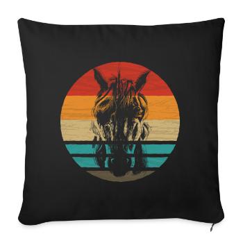 Einhorn Retro Style Vintage - Sofakissenbezug 45 x 45 cm - Schwarz - Vorne