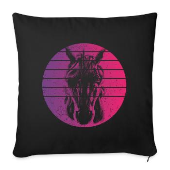 Einhorn Retro Style Vintage - Sofakissenbezug 45 x 45 cm - Schwarz - Vorne