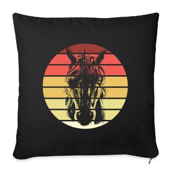 Einhorn Retro Style Vintage - Sofakissenbezug 45 x 45 cm - Schwarz - Vorne
