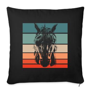 Einhorn Retro Style Vintage - Sofakissenbezug 45 x 45 cm - Schwarz - Vorne