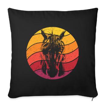 Einhorn Retro Style Vintage - Sofakissenbezug 45 x 45 cm - Schwarz - Vorne