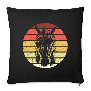 Einhorn Retro Style Vintage - Sofakissenbezug 45 x 45 cm - Schwarz - Vorne