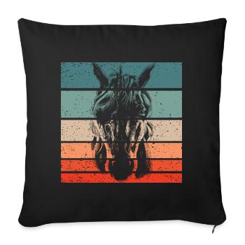 Einhorn Retro Style Vintage - Sofakissenbezug 45 x 45 cm - Schwarz - Vorne