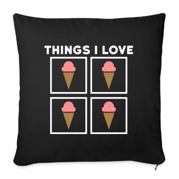 Things I love (icecream) - Sofakissenbezug 45 x 45 cm - Schwarz - Vorne
