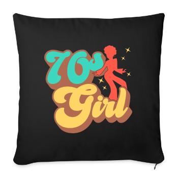 70s Girl 70s Girl Hippie - Sofa pillowcase 17,3'' x 17,3'' (45 x 45 cm) - black - Front