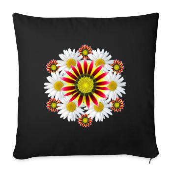 Marguerites Gazanie Flowers Gazania Daisies - Sofa pillowcase 17,3'' x 17,3'' (45 x 45 cm) - black - Front