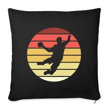 Joueur de Handball Retro Style Vintage - Housse de coussin décorative 45 x 45 cm - noir - Devant