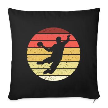 Joueur de Handball Retro Style Vintage - Housse de coussin décorative 45 x 45 cm - noir - Devant