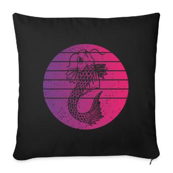 Koi Fish Retro Style Vintage - Housse de coussin décorative 45 x 45 cm - noir - Devant