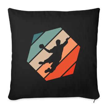 Joueur de Handball Retro Style Vintage - Housse de coussin décorative 45 x 45 cm - noir - Devant