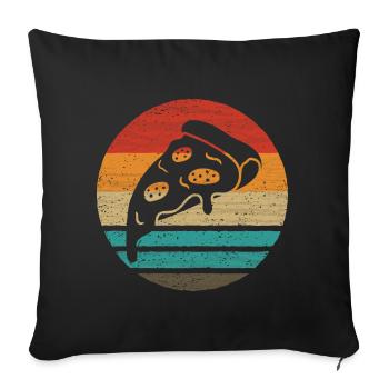 Pizza Slice Retro Style Vintage - Sofa pillowcase 17,3'' x 17,3'' (45 x 45 cm) - black - Front