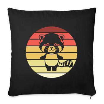 Red Panda Retro Style Vintage - Housse de coussin décorative 45 x 45 cm - noir - Devant